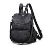 Ladies Large Capacity Daily Leisure Shopping Bags Faux Leather Double Zipper Women School Backpack