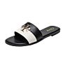 Ladies Slippers Flat Heel Set Foot Casual Sandals Metal Flat Slippers Women