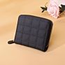 Ladies Solid Folding Zip Plaid Coin Purse Clutch Small Plain Pu Leather Card Holder Wallet Leather