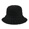 Lady Foldable Hand Crochet Paper Straw Bucket Sun Hat for Beach Daily Resort Holiday Uv Protection