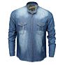 Latest Design Casual Blue Color Denim Men's Wear Denim Shirt with Full Sleeves at Competitive Price