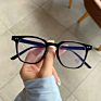 Lbashades Retro round Eyewear Girls Glasses Pc Black Optical Frames anti Blue Light Square Glasses Women