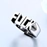 Letter Ring Man Style Stainless Steel F Word Punk Style Letters Initials Rings