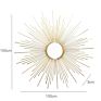 Light Luxury Iron Sun Mirror Wall Decoration in 100Cm Wall Hanging Piece Living Room Model