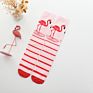 Little Girls Tube Long Cartoon Dress Socks Stripes Flamingo Cotton Kids Knee High Stockings