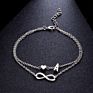Love 26 Letter Alloy Anklets Multilayer 2Pcs/Set Ornaments Personality Heart Chain Infinity Anklet