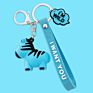 Lovely Cartoon Zebra Key Chain Colorful Soft Resin Cute Animals Keychains for Women Girls Car Key Ring Bag Pendant Jewelry Gift