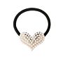 Lower Stock Women Hair Accessory Black Elastic Tie Heart Hair Rope