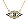 Ls-D1538 Rainbow Evil Eyes Pendant Necklace Gold Color Copper Cz Chain Choker Necklace for Women Girls