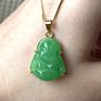 Lucky Charms Women Jade Necklace Buddha Jade Pendant Natural Green Jade 18Kgp Fortune Pendant Necklace Dr