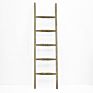 Luckywind Design Gery Wall-Leaning Rustic Farmhouse Wood Blanket Ladder