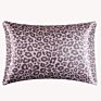 Luxury Queen Size Leopard Print Satin Pillow Covers with Envelope Closure