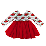 Lz Children Pink Rainbow Printing Tutu Dress for Kid Valentines Day Longsleeve Baby Girl Dress Party Dresses