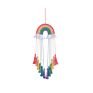 Macrame Rainbow Wall Hanging Handmade Rope Woven Tassel Wall Art for Boho Home Decor Party Supplies