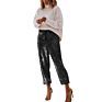 Made Gold Silver Sequin Women Loose Pants with Drawstring