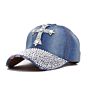 bling denim baseball cap