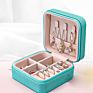 Makeup Leather Jewelry Travel Display Case Organizer Mirror Storage Box with Zipper Portable Jewellery Bracelet Ring Box