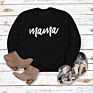 Mama Print Long Sleeve Hoodies Womens Sweatshirts and Hoodies Pullover Crop Top Hoodies