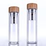 Manufacture 500Ml Double Wall High Borosilicate Glass Water Tea Flask Bottle with Long Infuser