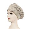 Manufactured Directly Newly Fashionable Knitted Women Metallic Warm Beret Beanie Hat