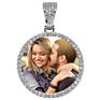 Memory Photo Frame Medallions Necklace&Pendant in Silver with Tennis Chain Hip Hop Jewelry Personalized Cubic Zircon Gift