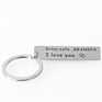 Metal Soft Enamel Drive Safe L Love You Dad Mom Sister Brother Keychain