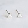 Minimalist Ear Silver Gold Color 4Mm Square round Triangle Cross Heart Shape Stainless Steel Stud Earrings