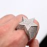 Mister Jewelry Made Iced Out Full Diamond Silver Plated Star Ring 925 Silver