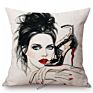 Modern Girl Elegant Lady Pretty Elite Woman Luxury Lifestyle Aesthetics Cotton Linen Sofa Pillow Case Cushion Cover Case