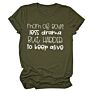 Mom of Boys Less Drama Print Women Shirts Short Sleeve Casual T Shirts and Tops Casual Ladies Shirts