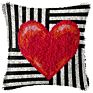 Moonzero Latch Hook Rug Kits Carpet Embroidery Cartoon Red Love Heart Cross Stitch Needlework Knooppakket Smyrna