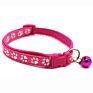 Multi Colors Paw Print Adjustable Nylon Pet Cat Dog Collar with Bell