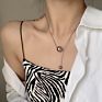 N0561 Design Ball Pendant Layered Necklace Women Dainty Stainless Steel Beaded Herringbone Chain Necklaces Jewelry