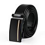 N936 Adjustable Business and Casual Automatic Belt Black Genuine Leather Belts for Men