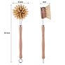 Natural Eco Friendly Bamboo Wooden Coconut Sisal Cleaning Dish Bottle Pot Brush Wooden Handle Cleaning Brush Set