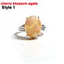 Natural Rose Quartz Malachite Different Gems Adjustable Larimar Ring