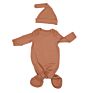 Newborn Infant Toddler Boy Girl Clothes Sleeper 100% Combed Cotton Baby Knotted Sleeping Gown with Hat