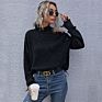 Newest Design High Collar Hollow Out Long Sleeve Women Fall Casual Sweater Women Clothing