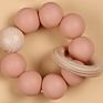 Custom Non-Toxic Wooden Teething Toy Silicone Beads Baby Teether