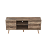 Nordic Wooden Tv Cabinet Stand with Drawers and Open Shelves