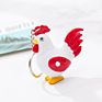 Novelty Creative Cute Led Light Sound Rooster Keychain Car Pendant Chicken Key Chain Toys Gifts