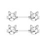 Nuoro Crystal Cz Barbell Bar Shield Body Breast Jewelry Adult Game for Women Girls Stainless Steel Cat Nipple Ring Piercing