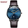 Olevs 5869 L Luxury Olevs Quartz Genuine Leather Strap Minimalist Ultrathin Wrist Watches Waterproof