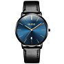 Olevs 5869 Men Sport Quartz Watch Minimalistwatches Week and Date Chronograph Watch Leather Strap Watch for Boy