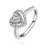 Order Jewelry from 925 Silver Sterling Ring Double Heart Halo Engagement Promise Ring for Women