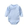 Organic Cotton Long-Sleeve Infant Triangle Rompers Side Snap Onesie Kimono Bodysuit