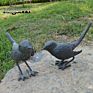 Pair of Japanese Metal Bird Statue for Decorative and Ornaments Cast Iron Material