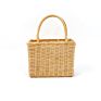 Pastoral Style Beach Natural Color Basket Large Straw Bag Tote Square Handbag for Women