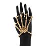 Personality Punk Ghost Hand Skull Bracelet Metal Finger Bracelet Men's Mechanical Ring Bracelet Adjustable Elastic Chain