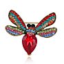 Personality Shiny Party Coat Accessories Full Rhinestone Glass Insect Bee Brooches Pins Jewelry for Women